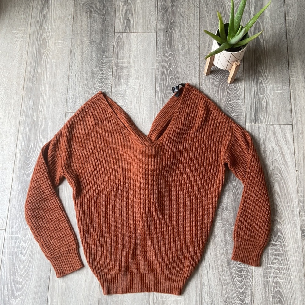 Twist Back Rust Sweater